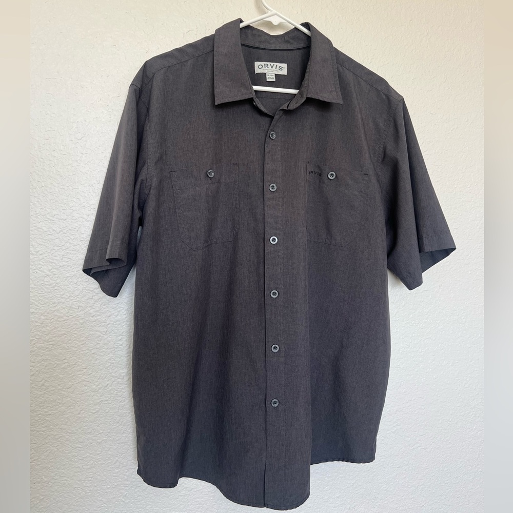 Orvis Men's Charcoal Button Down Shirt XL